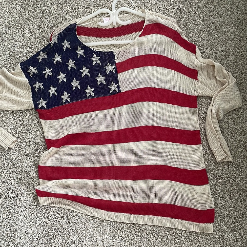 Pink Lily America Crochet Sweater